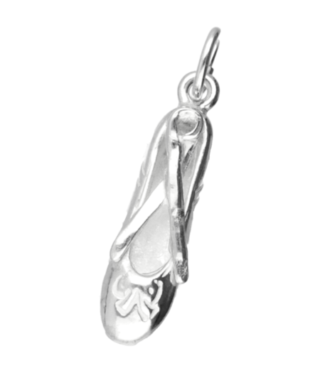 Zilveren Ballet spitzen hanger en bedel, fraai afgewerkt