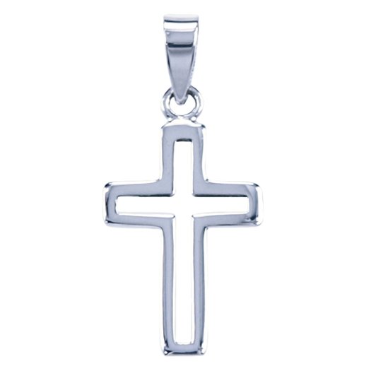 Zilveren Kruis opengewerkt ketting hanger op voorraad mooye-sieraden