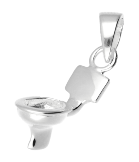 ziek Verdraaiing raket Zilveren WC pot klein kettinghanger op voorraad - mooye-sieraden
