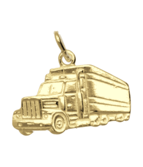 Gouden Vrachtwagen groot ketting hanger