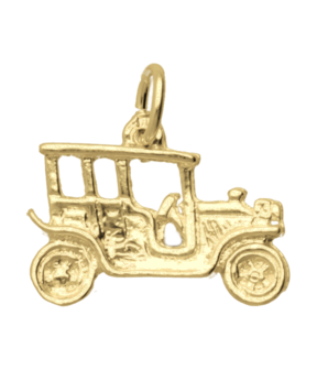 Gouden Auto antiek Oldtimer 2 ketting hanger