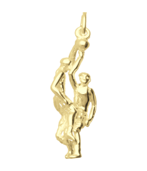 Gouden Basketballers dubbel ketting hanger