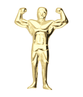 Gouden Bodybuilder 2 armen hoog ketting hanger
