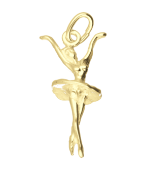 Gouden balletdanseres ketting hanger