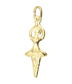 Gouden Balletdanseres 2 ketting hanger