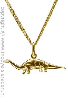Gouden Dinosaurus 1 ketting hanger