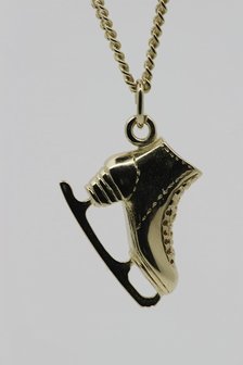 Gouden Kunstschaats ketting hanger