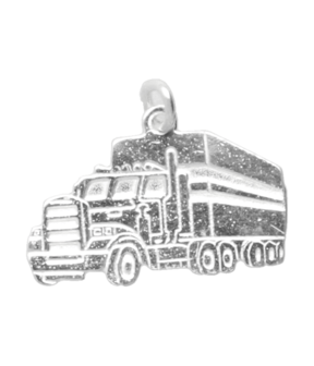 Zilveren Vrachtwagen ketting hanger - 2