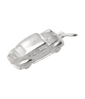 Zilveren Auto kever 3D ketting hanger