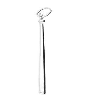 Zilveren Honkbal knuppel ketting hanger