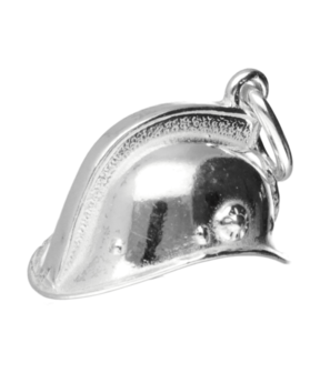 Zilveren Brandweerhelm ketting hanger - luxe