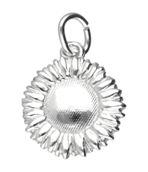 Zilveren Zonnebloem ketting hanger