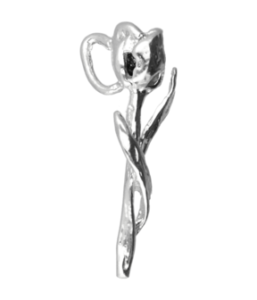 Zilveren Tulpje ketting hanger