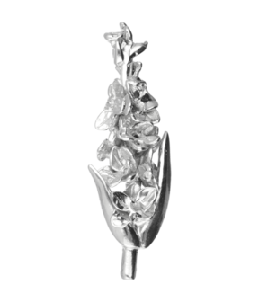 Zilveren Orchidee ketting hanger
