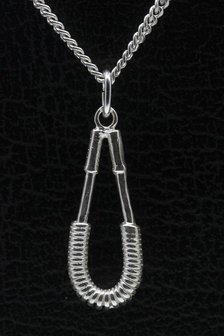 Zilveren Krachtveer ketting hanger