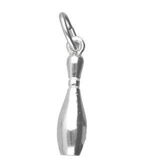 Zilveren Bowlingpin ketting hanger - middel