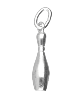 Zilveren Bowlingpin ketting hanger - groot