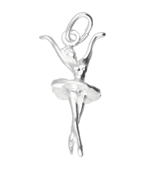 Zilveren Balletdanseres ketting hanger