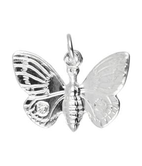 Zilveren Vlinder ketting hanger - 3