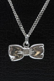 Zilveren Vlinderdas - Strik ketting hanger