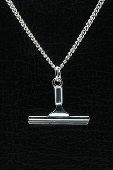 Zilveren Raamwisser ketting hanger
