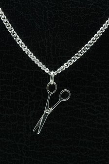 Zilveren Schaar ketting hanger - klein