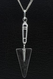 Zilveren Metseltroffel XL ketting hanger