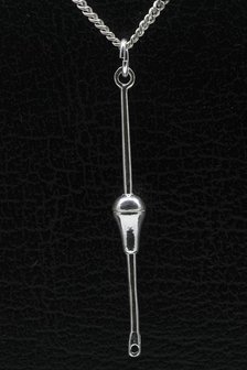 Zilveren Dobber ketting hanger - groot