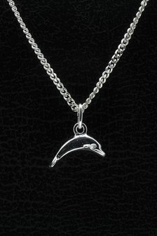 Zilveren Dolfijn ketting hanger - klein