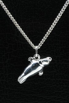 Zilveren Zeehond ketting hanger - 7