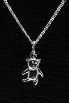 Zilveren Teddybeer ketting hanger - 2