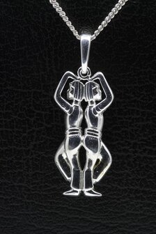 Zilveren Sterrenbeeld - Tweelingen ketting hanger - V