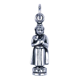 Zilveren Boeddha ketting hanger - geboortedag Vrijdag