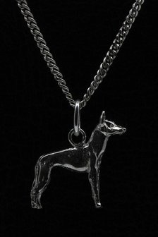 Zilveren Pharaoh hound ketting hanger - klein