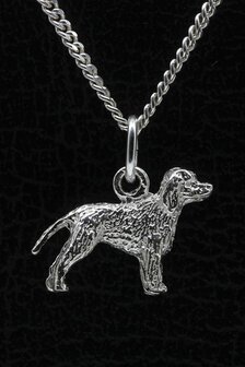 Zilveren Irish water spaniel ketting hanger - klein