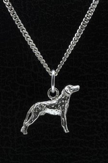 Zilveren Dalmatische hond ketting hanger - klein