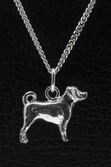 Zilveren Appenzeller sennenhond ketting hanger - groot