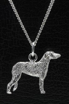 Zilveren Irish Wolfhound ketting hanger - groot
