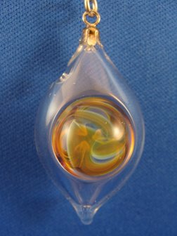 Parfum ketting hanger Flame in glas handgeblazen