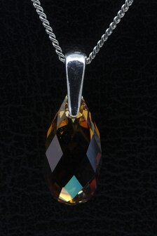 Swarovski kristal Briolette copper ketting hanger - middel