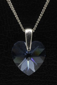 Swarovski kristal Heart sapphire ketting hanger