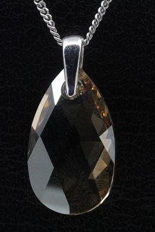 Swarovski kristal Drop golden shadow ketting hanger - middel