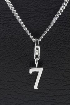 Zilveren Cijfer 7 (zeven) hanger en/of bedel