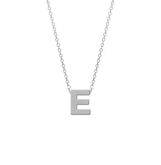 RVS Letter E hanger + ketting  45-50 cm in edelstaal