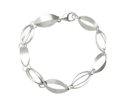 Zilveren design armband Open mind mat-glans 19 cm