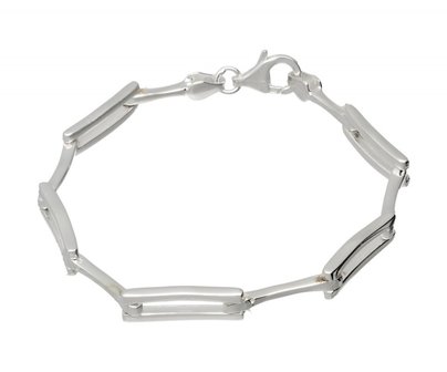 Zilveren design armband Open angle mat-glans 19 cm
