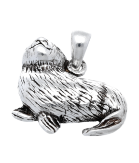 Zilveren Zee Otter kettinghanger