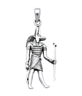 Zilveren Egyptische God Anubis kettinghanger