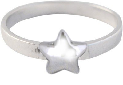 Zilveren Kinder ring maat 13 t/m 14 mm. met "Jij bent mijn ster"