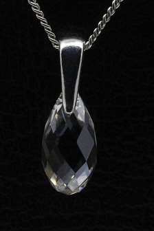 Swarovski kristal Briolette silver shade oorbellenset